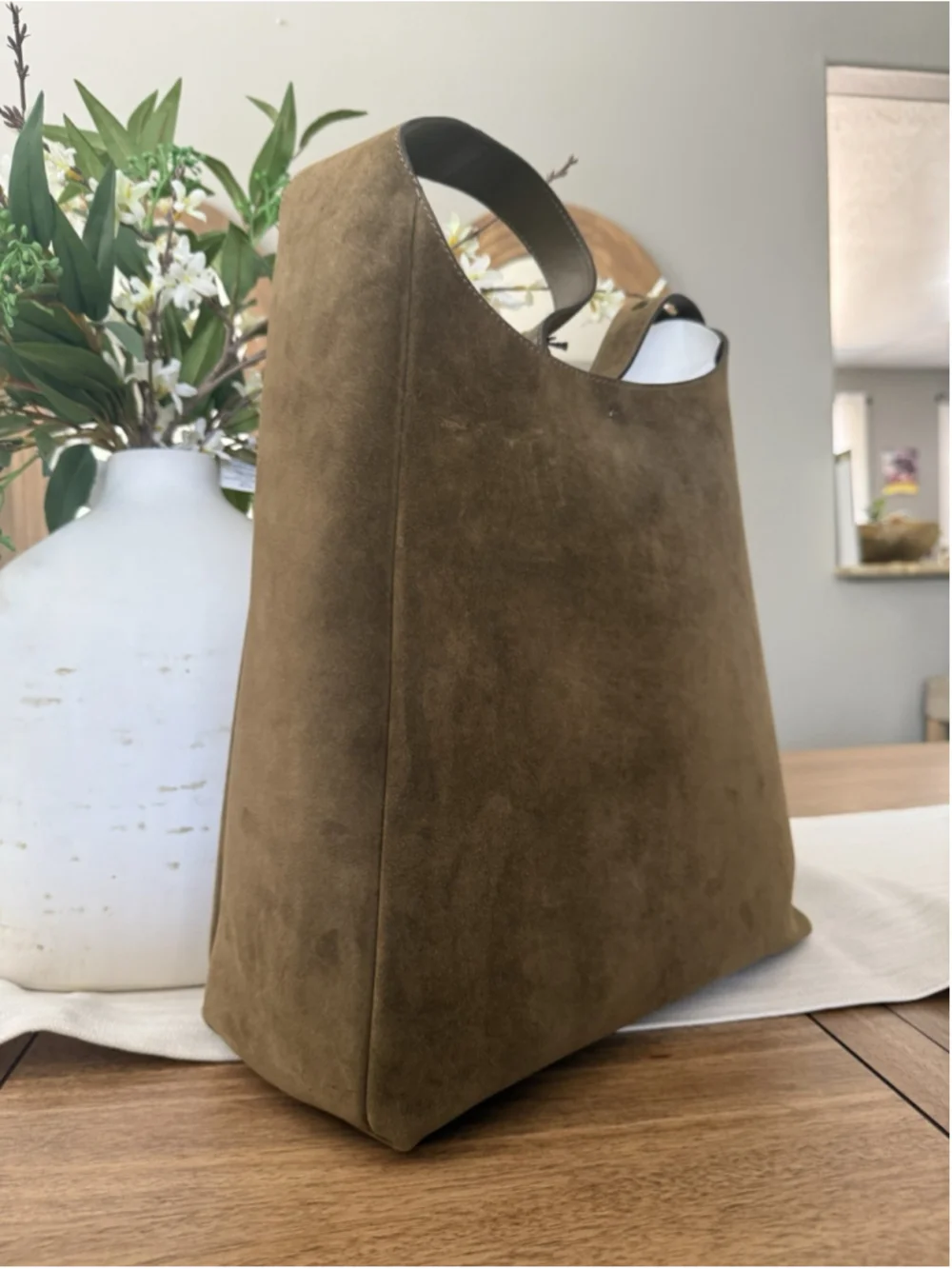 New Tory Burch Romy Olive Suede Hobo Bag I Deep Olive